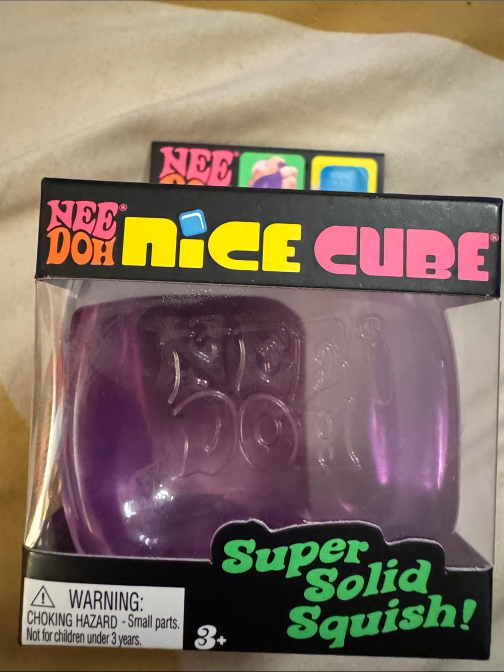 Nee-Doh Nice Cube Kids Learning Toy - Purple Super Solid Squish